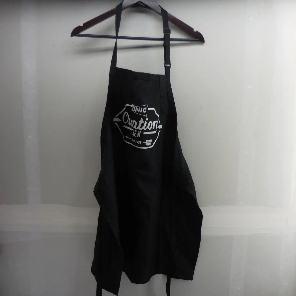 Sonic Drive-In Creation Crew Employee Uniform Apron Black Adjustable Bib Strap